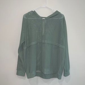 Sheer hooded pullover